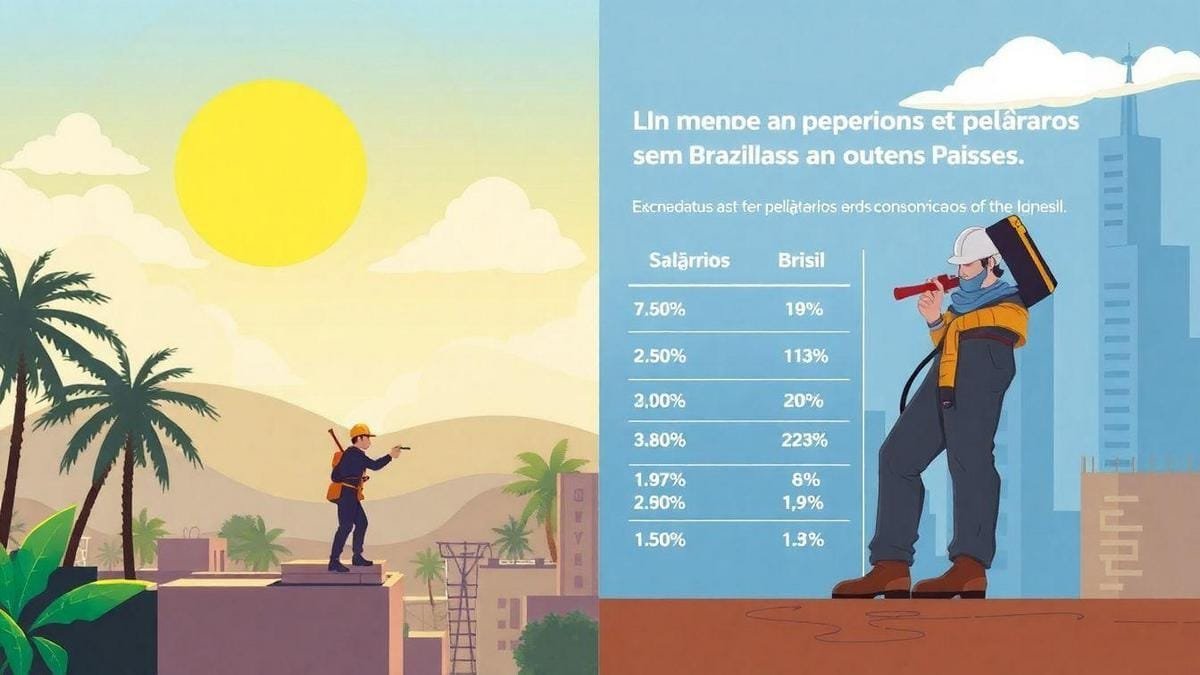 Comparação de salários de pedreiros no Brasil e no exterior
