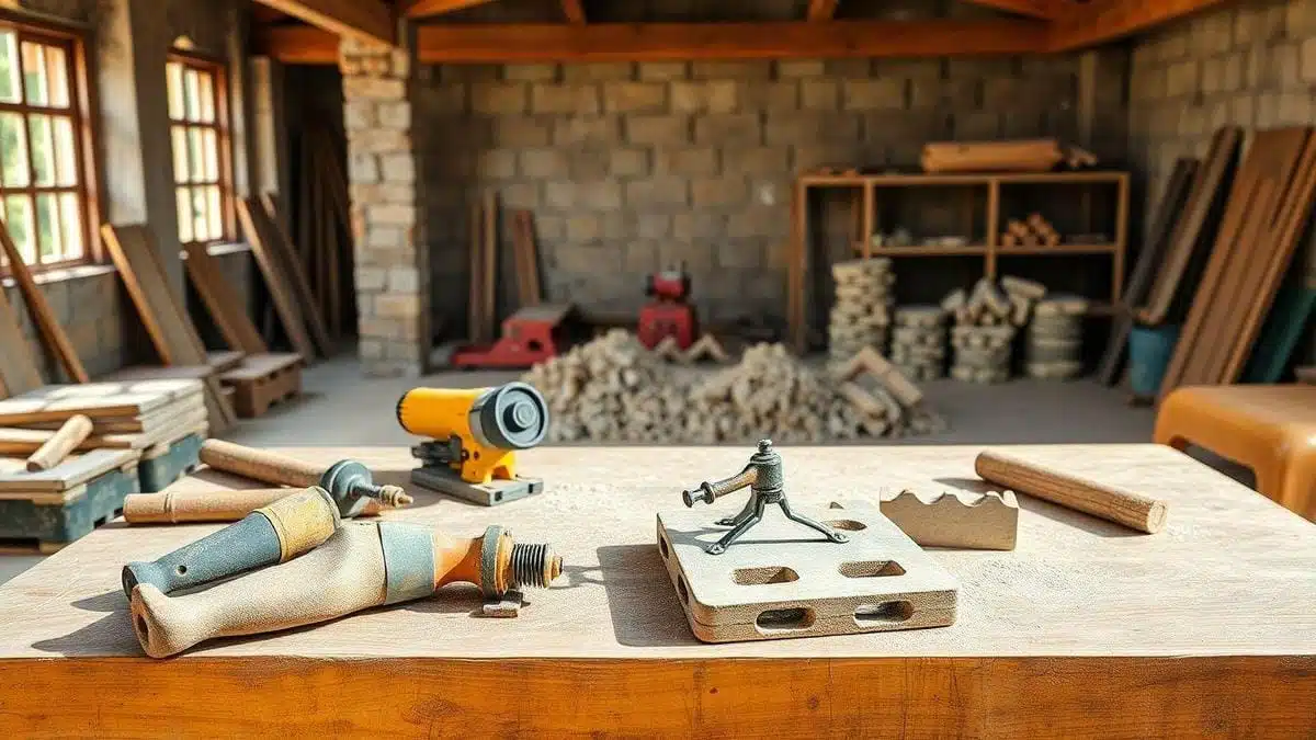 Ferramentas essenciais para pedreiros em obras de pequeno porte