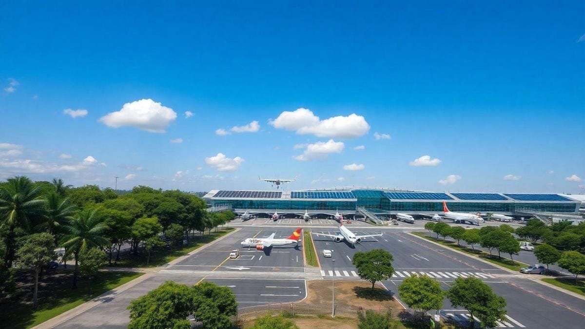 Quais são as emissões de carbono dos aeroportos?