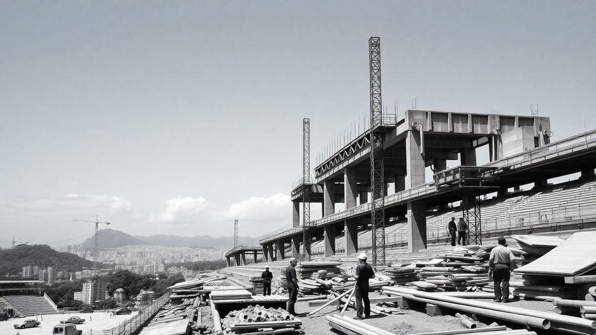 Tempo de construção do Estádio Maracanã