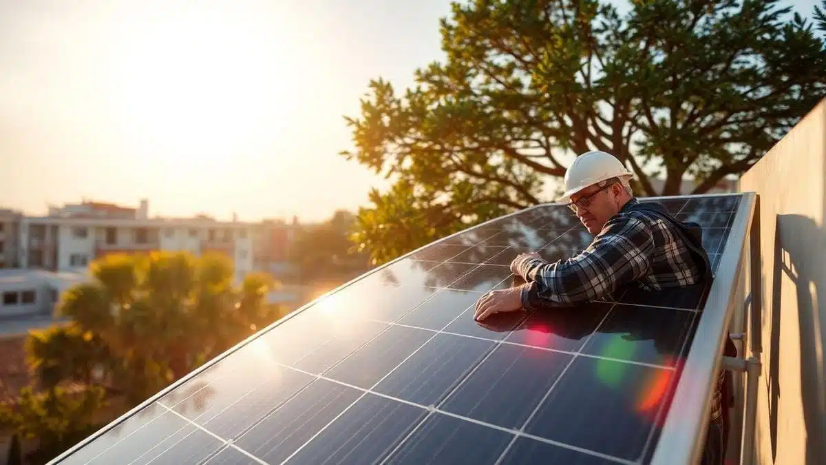 Manutenção de painéis solares
