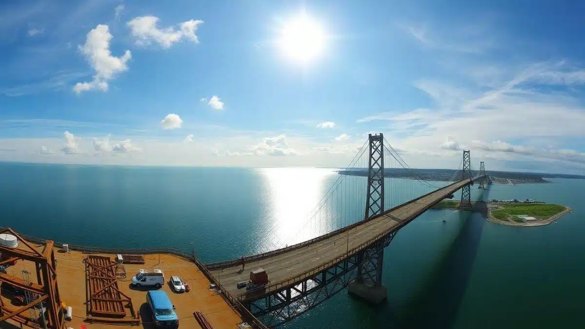 Desafios na construção da Ponte Mackinac