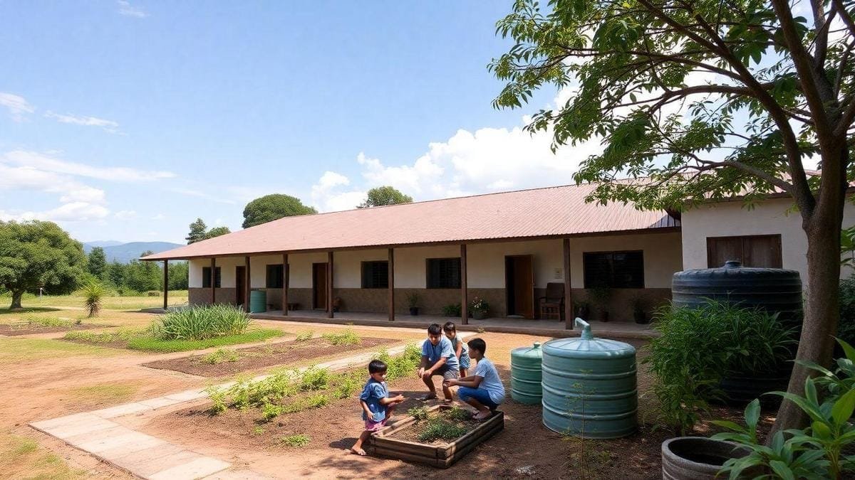 Projetos de água da chuva para escolas e comunidades