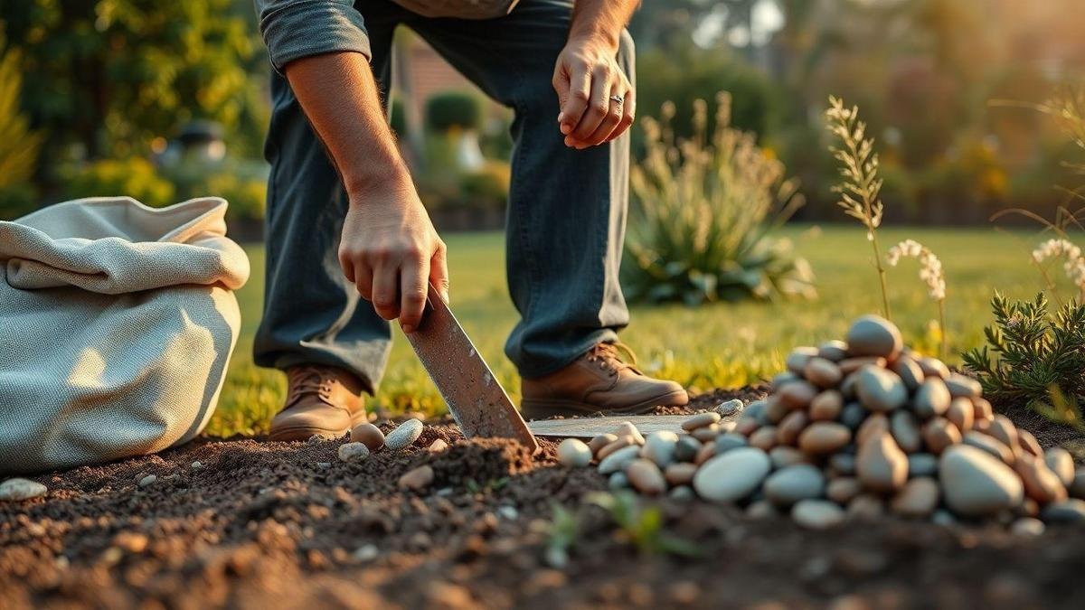 Como fazer o preparo da superfície para pedras decorativas em jardins