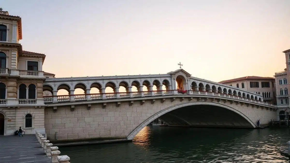 Materiais e construção em pedra renascentista usados na Ponte Rialto