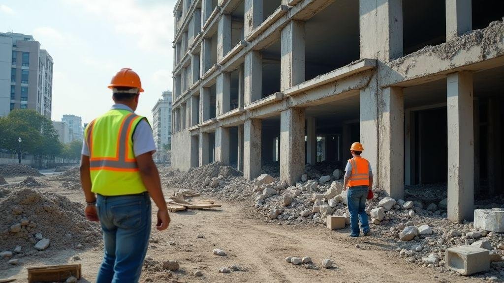 Proteção de elementos estruturais e isolamento de cargas estruturais na demolição