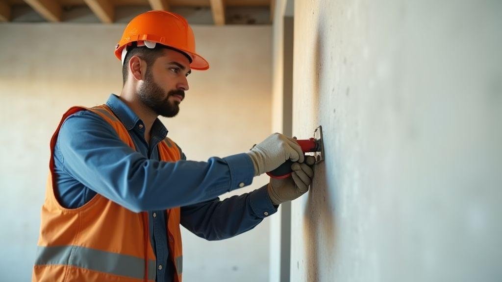 Como você confere a qualidade do seu trabalho de recuperação de reboco?