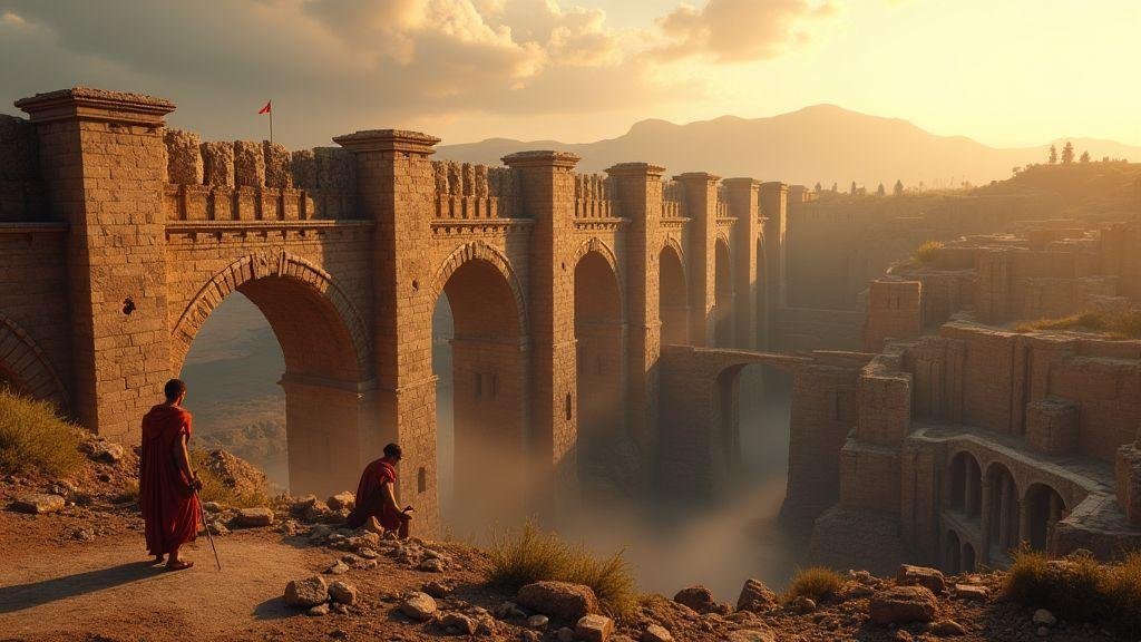 Tempo de construção e força de trabalho nas obras romanas como o Aqueduto de Segóvia