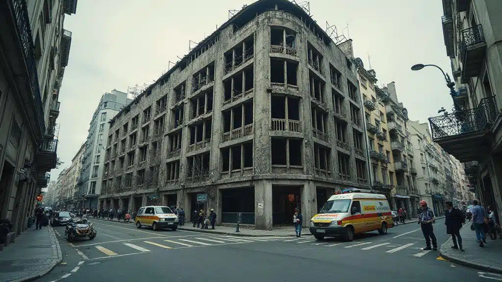 voce-acompanha-colapso-parcial-de-predio-em-madrid-durante-reforma-para-hotel-com-vitimas