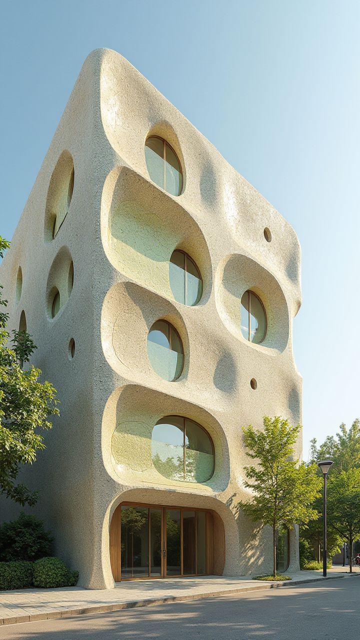 Descubra como bioplásticos moldam fachadas 3D biodegradáveis